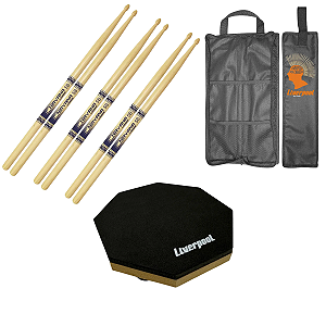 3 Pares Baqueta Liverpool Nirvana Eco 5B Ni5bm + Bag + Pad