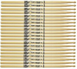 10 Pares de Baquetas Bateria Liverpool Nirvana Eco 7A Marfim