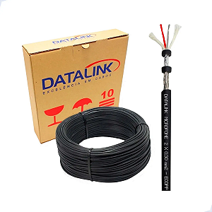 Cabo Microfone Datalink 2x0,30mm Dupla Blindagem 100 Metros