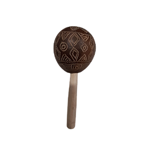 Maraca Chocalho Indígenas Cabaça Artesanal Marrom Pequeno