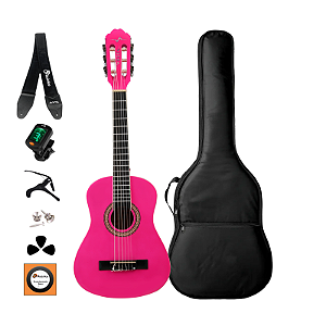 Kit Violão Infantil Vogga Nylon 1/4 VCN30PN Pink + Acessórios