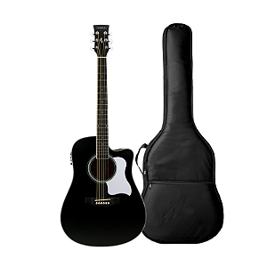 Kit Violão Folk Elétrico Vogga Audience Vcs260 Aço + Capa