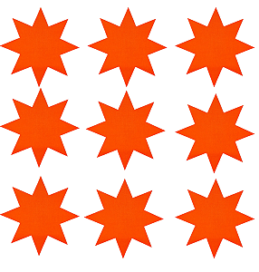 Cartela Adesivo Gaffer Fluorescente Laranja 9 Un 7x7cm Tesa