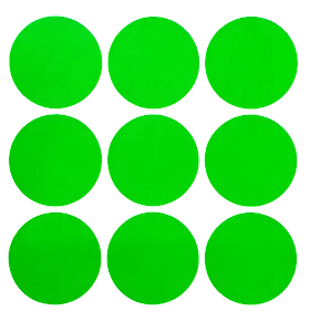Cartela Adesivos Gaffer Fluorescente Verde P 9 UN 7x7cm Tesa