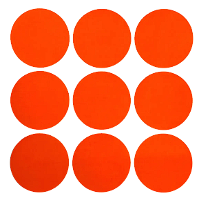 Cartela Adesivos Gaffer Fluorescente Laranja 9 UN 7x7cm Tesa