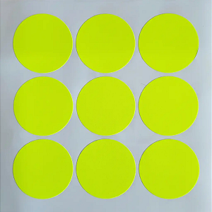 Cartela Adesivos Gaffer Fluorescente Amarelo 9 UN 7x7cm Tesa