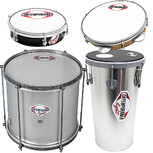Repinique 12"+ Pandeiro 10"+ Tamborim + Rebolo Contemporânea
