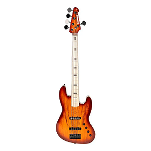 Baixo Ativo Jazz Bass Waldman Gjjf455a Spsb Spalted Sunburst