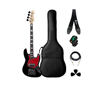 Kit Baixo JB Michael BM675N BK 4 Cordas + Acessórios + Ampli