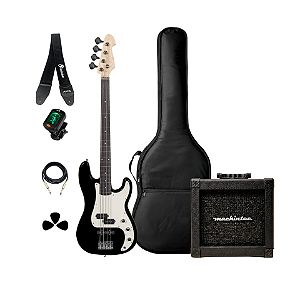 Kit Baixo 4C Michael BM608N PB Preto + Acessórios + Ampli