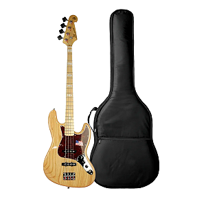 Kit Contrabaixo SX JB 4 Cordas Tortoise Natural SJB75 + Capa