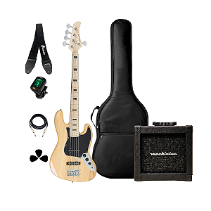 Kit Baixo Strinberg JB 5 Corda NA JBS55 + Acessórios + Ampli