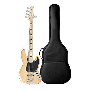 Kit Baixo Strinberg Jazz Bass 5 Cordas Natural JBS55 + Capa