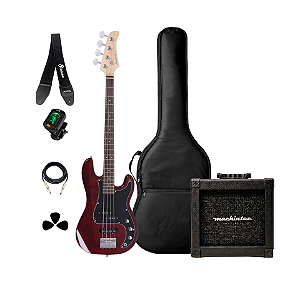 Kit Baixo Strinberg Prec PBS40 Wine Red + Acessórios + Ampli