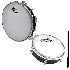 Pandeiro Sambrasil 10" Pele Animal Pewro + Tamborim Torelli