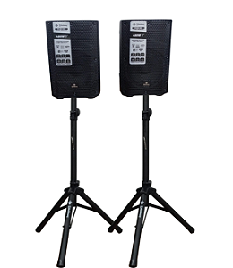 Par Caixas Som Pró 8" Ativa/Passiva Waldman FK-420 + Suporte FK-STMAXX