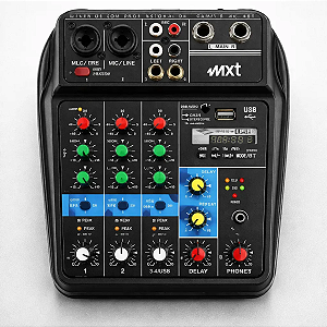 Mesa de Som BT Mxt 4 Canais Com Efeitos Mx-4bt Com Mixer