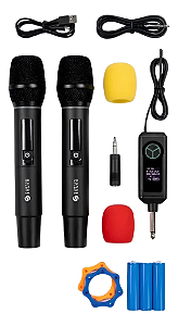 Microfone Sem Fio Duplo Custom Sound Cw70 Pro + Receiver