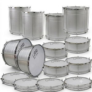 Kit Fanfarra Banda Escolar 14 Instrumentos Luen Batuka Aro Cromo