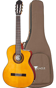 Violão Clássico Elétrico Eagle CH800 Vintage Natural Nylon