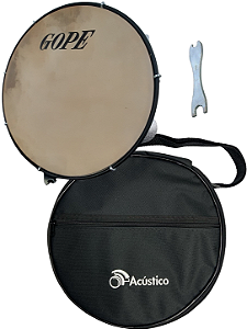 Pandeiro Gope Iniciante 12'' 7 Afin Pele Nylon Envernizado