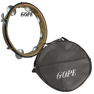 Pandeiro Iniciante 11" Madeira Pele Cristal Gope + Capa Gope