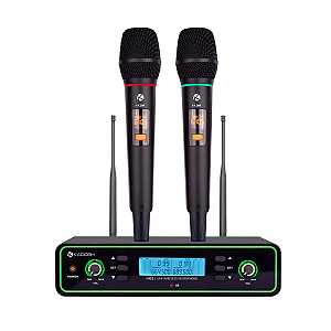 Microfone Sem Fio Duplo Kadosh K422m Profissional Canais Uhf