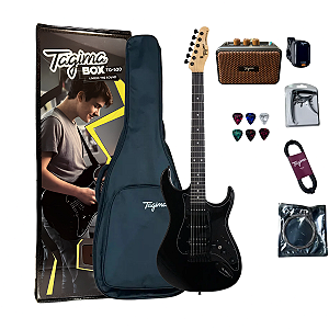 Kit Guitarra Tagima Box Tg-520 Preta + Acessórios e Mini Amplificador