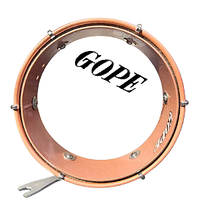 Tamborim Pro Gope 6" Alumínio Frisado Pele Cristal Soul Rose