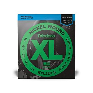 Corda De Baixo 5 Cordas D'Addario XL Super Leve (040.125)