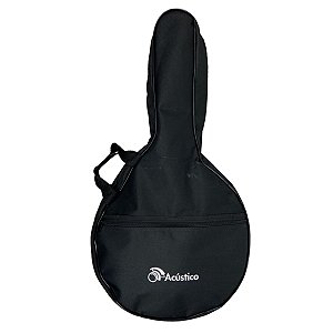 Capa Para Banjo E Bandolim Com Bolso E Alça Simples Preta