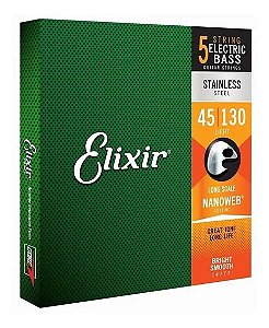 Elixir Encordoamento P Baixo Aço 5 Cordas 045 Nanoweb Medium