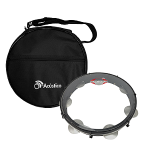 Pandeiro Contemporânea 11" Preto Pele Cristal 83LBK + Bag