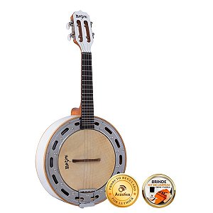 Banjo Rozini Elétrico 4 Cordas Profissional Rj11 Branco