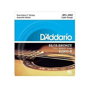 Corda De Violão Aço D'Addario Bronze 85/15 Leve (011.052)