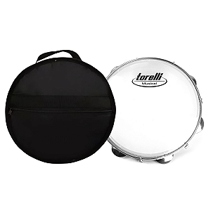 Pandeiro Torelli 10" Pele Nylon TP309 Preto Com Capa