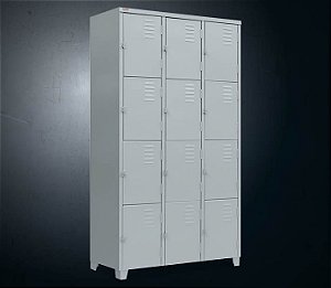 Roupeiro de Aço Vestiário Guarda Volumes 12 Portas Pequenas Pitão FT GRP-12 198x40x92,5cm **Produto Novo**