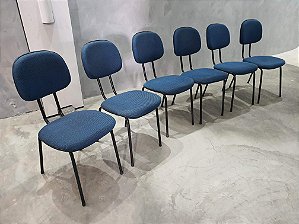 Kit 6 Cadeiras de Escritório Palito Usadas- Azul