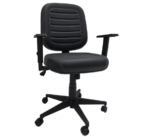 Cadeira Diretor Encosto Fixo c/ Costura Gomada Base Giratória Braço Corsa