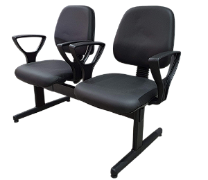 Cadeira Longarina Diretor 2 lugares c/ Apoio de Braços Assento e Encosto c/ Capa - RF
