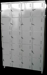 Armário de Aço Vestiário Guarda/Volumes 20 Portas Peq. Pitão CM GRP-20 198x40x122,5cm
