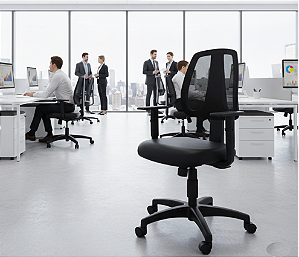 Cadeira de Escritório BSide Mesh Eco Encosto Bx c/ BackSystem Base Carpet *Produto Novo Sob Encomenda*