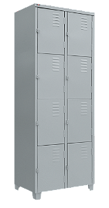 Armário de Aço Vestiário Guarda/Volume 8 Portas Peq. Pitão CM CH-26 GRP-4/8 198x40x62,5cm