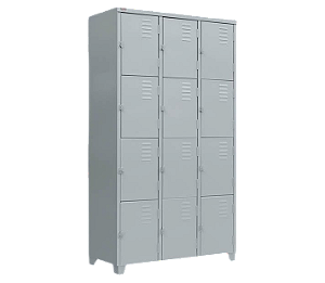 Armário de Aço Vestiário/Guarda Volumes 12 Portas Peq. Pitão CH-26 CM GRP-12 198x40x92,5cm