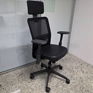 Cadeira de Escritório Presidente Usada Seminova Tecton All Black *Oportunidade Impecável*