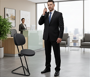 Cadeira Vigilante Semi Sentado Ergonômica c/ Ajuste de Altura do assento *Produto Novo Sob Encomenda*