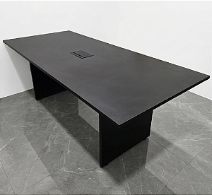Mesa de Reunião Tampo Preto 25mm 2,00x0,90m MRPB2000P25PP PR/PR c/ PowerBox *NV*