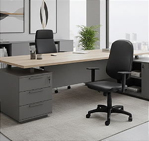 Cadeira Presidente Encosto Alto c/ Relax Estofada Lisa B492 *Produto Novo*