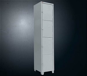 Armário de Aço Vestiário/Guarda Volumes 4 Portas Pequenas Pitão CM GRP-2/4 198x40x32,5cm (Charuto)