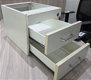 Gaveteiro Aéreo Usado 2 Gavetas p/ mesa de Escritório - Cor Branco